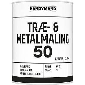 Træ- og metalmaling 50 0,75 liter - hvid