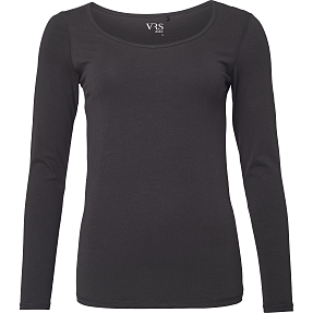 VRS dame T-shirt langærmet str. XL - sort