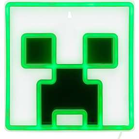 Minecraft Creeper LED neon væglampe - grøn