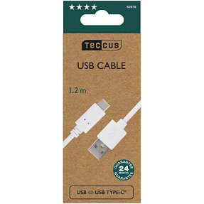 Teccus USB-C/USB 2.0 kabel 1,2 meter - hvid