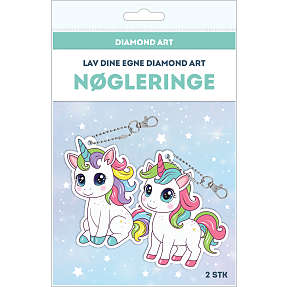 Diamond art nøglering - enhjørning