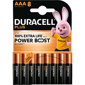 Duracell Plus Boost AAA batterier 8-pak