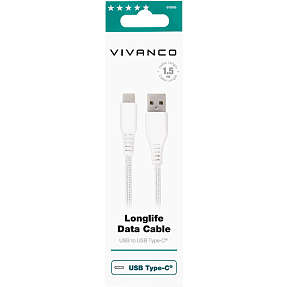 Vivanco Longlife USB-C/-A 2.0 kabel m - hvid | Køb på Bilka.dk!