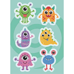 Diamond Art stickers 13x18 cm - monster