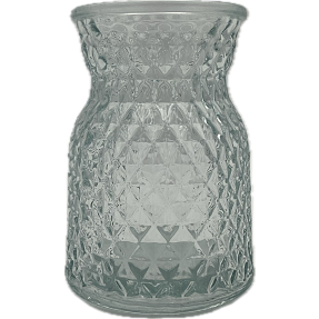 Vase med mønster 7,5 x 10,5 cm - klar