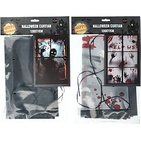 Halloween vinduesforhæng 120x80 cm - flere varianter - assorteret