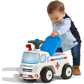 Falk Toys ambulance ride-on med opbevaringsrum, rat og horn