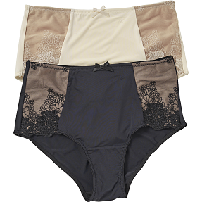 VRS dame 2-pak maxi trusser str. XL - sort/beige