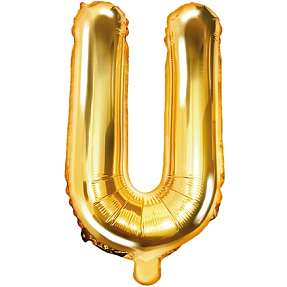 Folieballon 33 cm "U" - flere varianter - assorteret