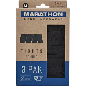 Marathon herre 3-pak tights str. 3XL - sort