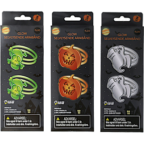 Halloween glow armbånd - flere varianter - assorteret