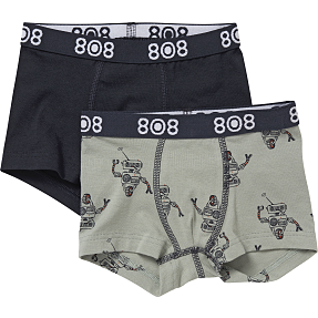 808 2-pak boxershorts str. 6 år - grøn/blå