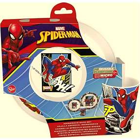 Spiderman 3 stk. sæt med tallerken, skål og kop