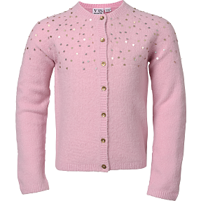 VRS børne cardigan str. 122/128 - lyserød