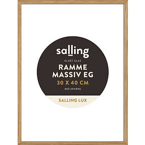 Ramme i massiv eg m. glas - 30x40 cm