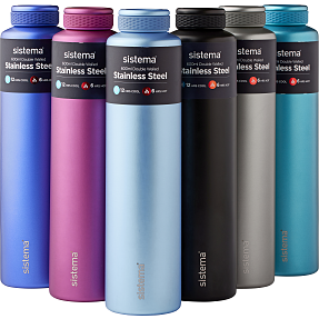 Sistema rustfri stålflaske (600ml) – flere varianter - assorteret