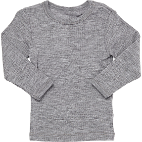 Baby bluse i uld str. 86 - grå