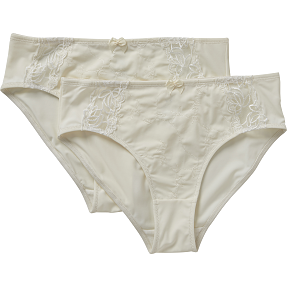VRS dame 2-pak tai trusser str. S - hvid