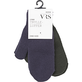 VRS børne 2-pak trylleluffer str. onesize - navy/army
