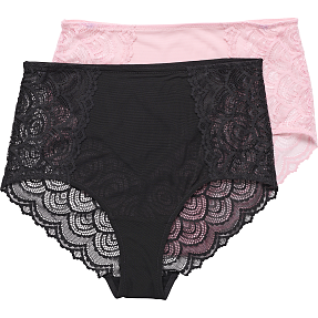 VRS dame 2-pak maxi trusser str. XL - sort/lyserød