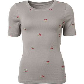 VRS dame rib T-shirt str. XL - grå