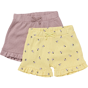 VRS baby 2-pak shorts str. 74/80 - gul/rosa