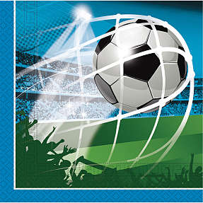 Mønstrede servietter 33x33 cm 20-pak - fodbold