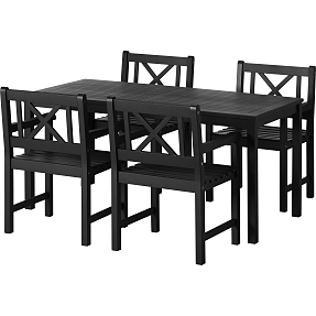 Rosenborg classic havemøbelsæt m/4 stole, sort