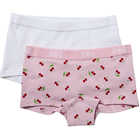 808 2-pak hipster str. 4 år - pink/hvid