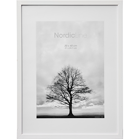 Hvid ramme m. plexiglas - 30x40 cm