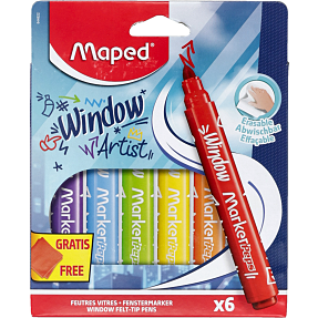 Maped Color'Peps vinduesmarkere - 6 stk.