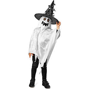 Halloween spøgelses kostume str. 116 cm