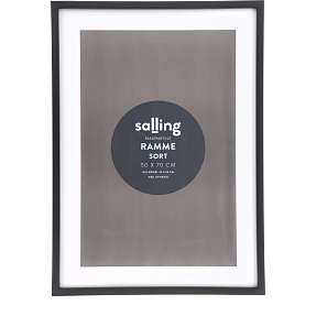 Sort passepartout ramme m. plexiglas - 50x70 cm