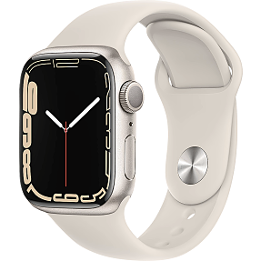 Apple watch s7 41 mm GPS - Starlight alu case og starlight sportsrem