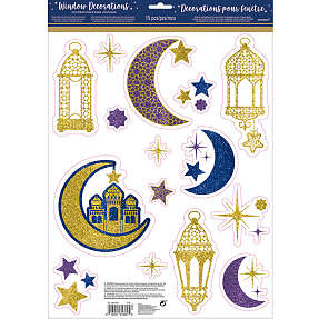 EID vinduesklistermærker 15-pak - mørkeblå, guld og lilla