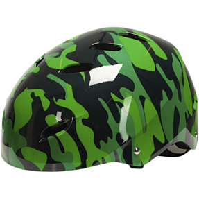CSI skaterhjelm med camouflage 52-55 cm - grøn