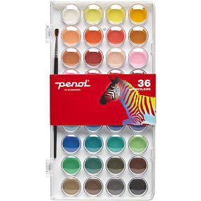 Penol vandfarver 36 farvebrikker