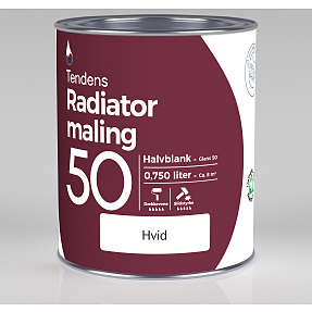 Tendens radiatormaling - Glans 50 halvblank 0,75 liter - hvid