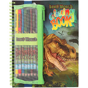 Dino world malebog med farveblyanter