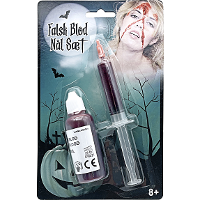 Halloween falsk blod nålesæt