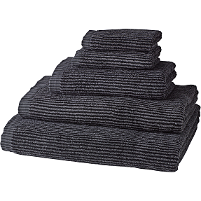 MAISON Håndklæder - str. 50x100 cm - Grå/Sort
