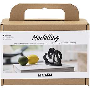 Mini DIY kit modellering skulptur - sort