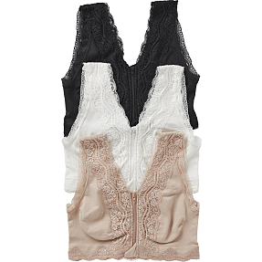 VRS dame 3-pak BH str. L - beige/hvid/sort