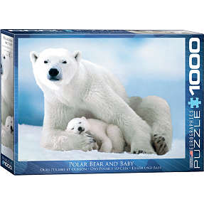 Puslespil Polar Bear & Baby - 1000 brikker