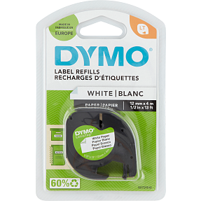 DYMO Letratag prægertape - hvid/papir (4m)