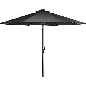 West Palm parasol med LED lys Ø300 cm - sort