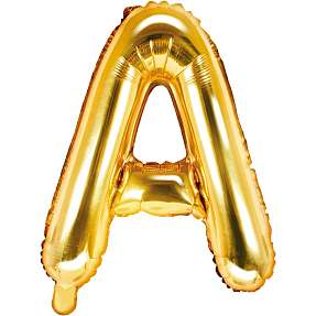 Folieballon 33 cm "A" - flere varianter - assorteret
