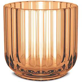 Lyngby fyrfadsstage i amber glas - 6,5 cm