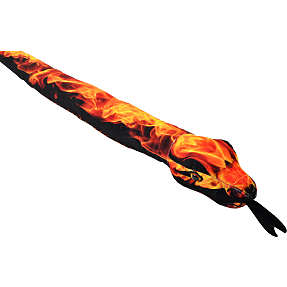 Slange med flammeprint - rød/gul