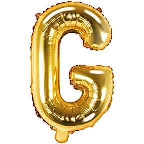 Folieballon "G" 33 cm - flere varianter - assorteret